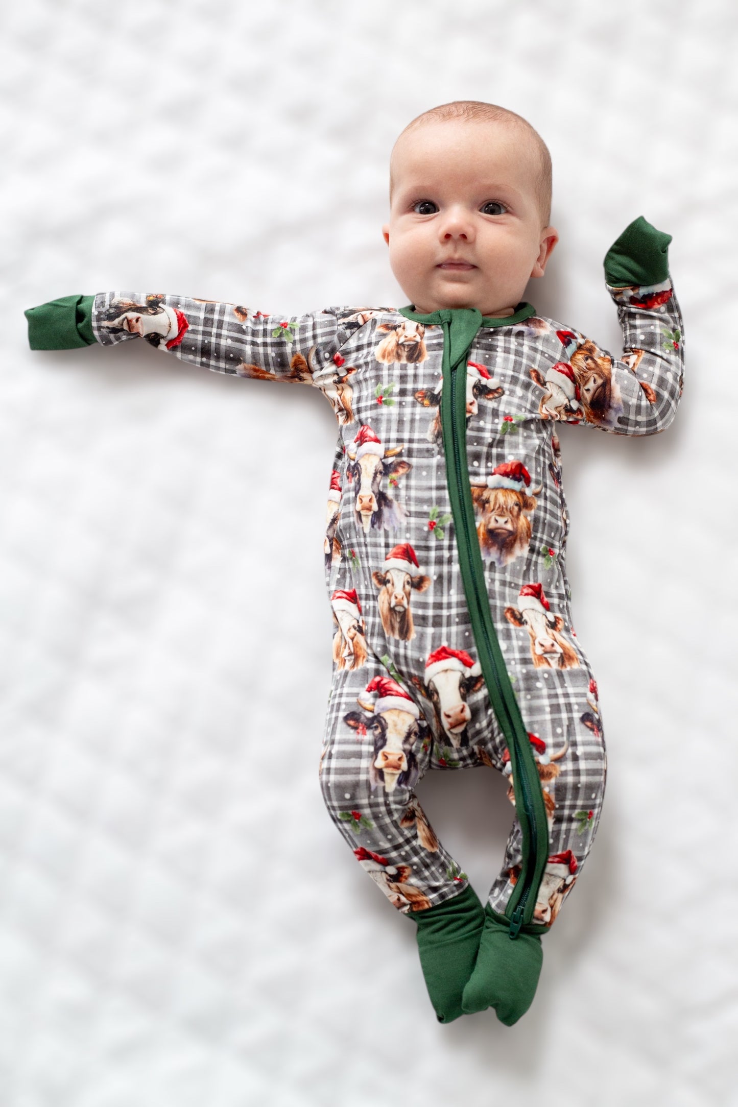 Christmas Cows Convertible Footie