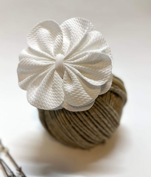 White Flower Bow Headband